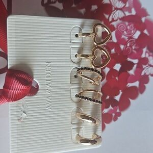 Ava & Aiden Gold Plated Trio Earring Set. Love You Gift Bag with Red Ribbon. New